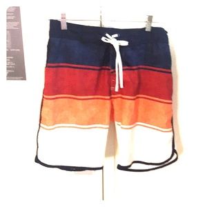 - Old Navy striped swim trunks color block ombre M